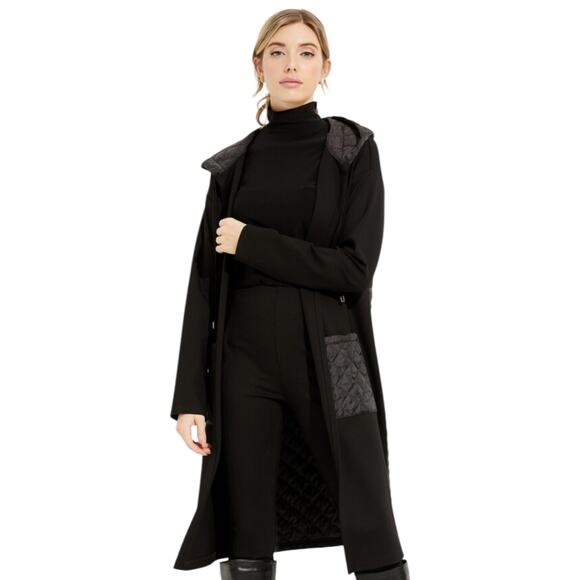 Joseph Ribkoff Black Quilted Open Cover-up Jacket-size 8 - Picture 1 of 15